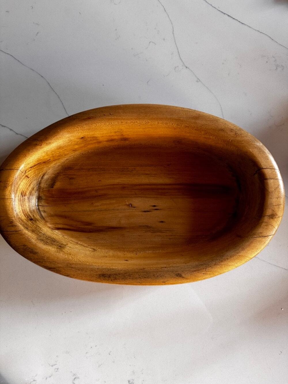 Artisan Signed Hand Turned Wood Bowl Massive 16x10 Centerpiece Heavy 6lb SGC 002